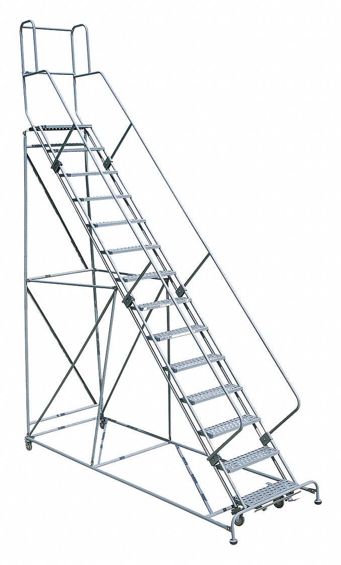 Rolling Ladder, 182 in.H x 42 in.W, 50deg.