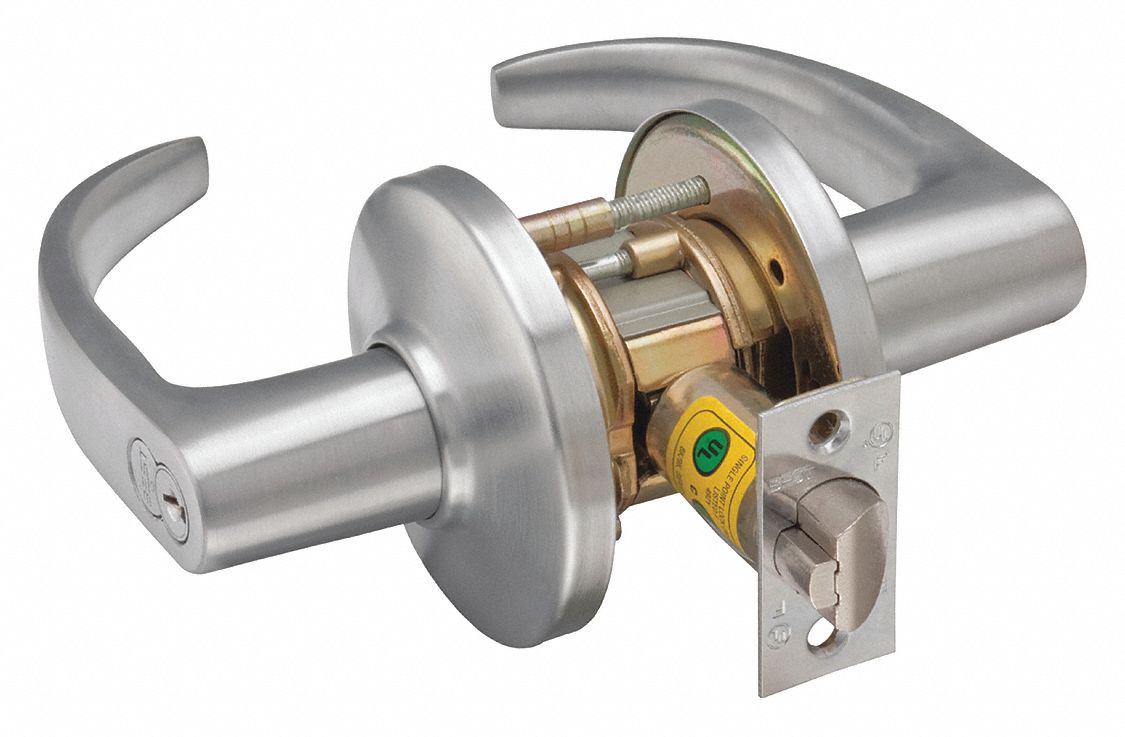 Door Lockset: Passage Lever Locksets, Chrome, ADA Compliant, LFIC