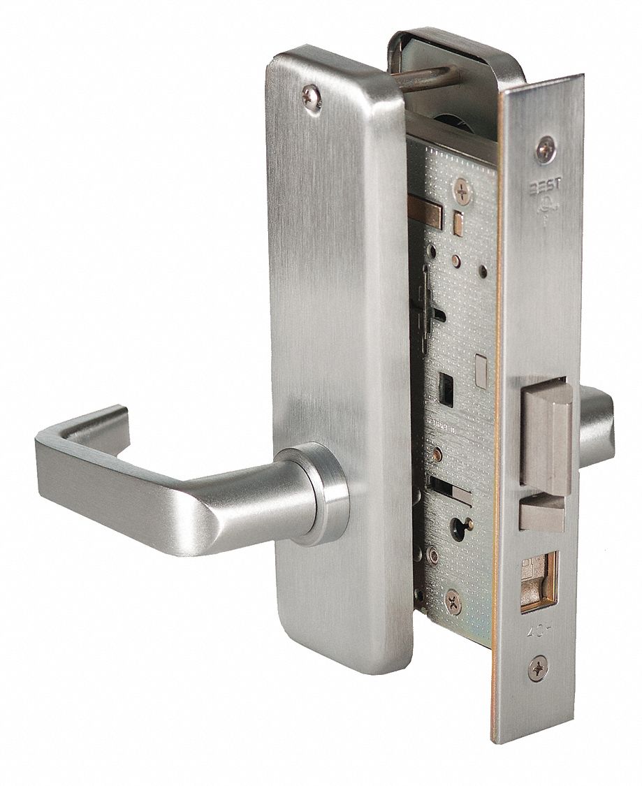 Door Lockset: Classroom Lever Locksets, Chrome, ADA Compliant, Interchangeable Core