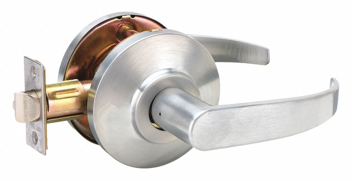 Door Lockset: Passage Lever Locksets, Chrome, ADA Compliant, Interchangeable Core