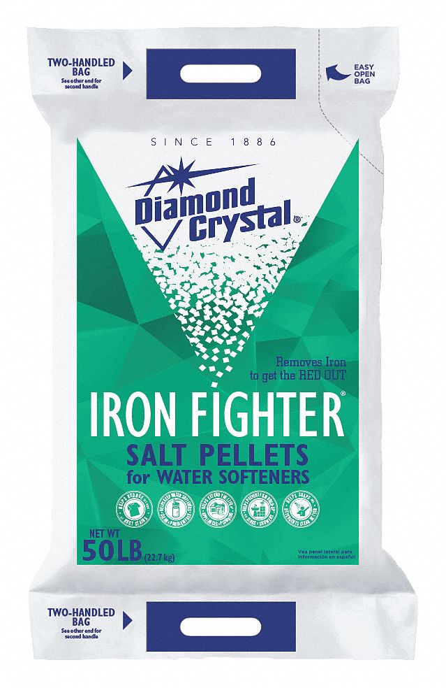 Water Softener Salt: Pellets, 50 lb, Bag, Iron Fighter
