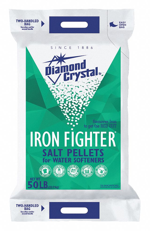 WATER SOFTENER SALT: PELLETS, 50 LB, BAG, IRON FIGHTER