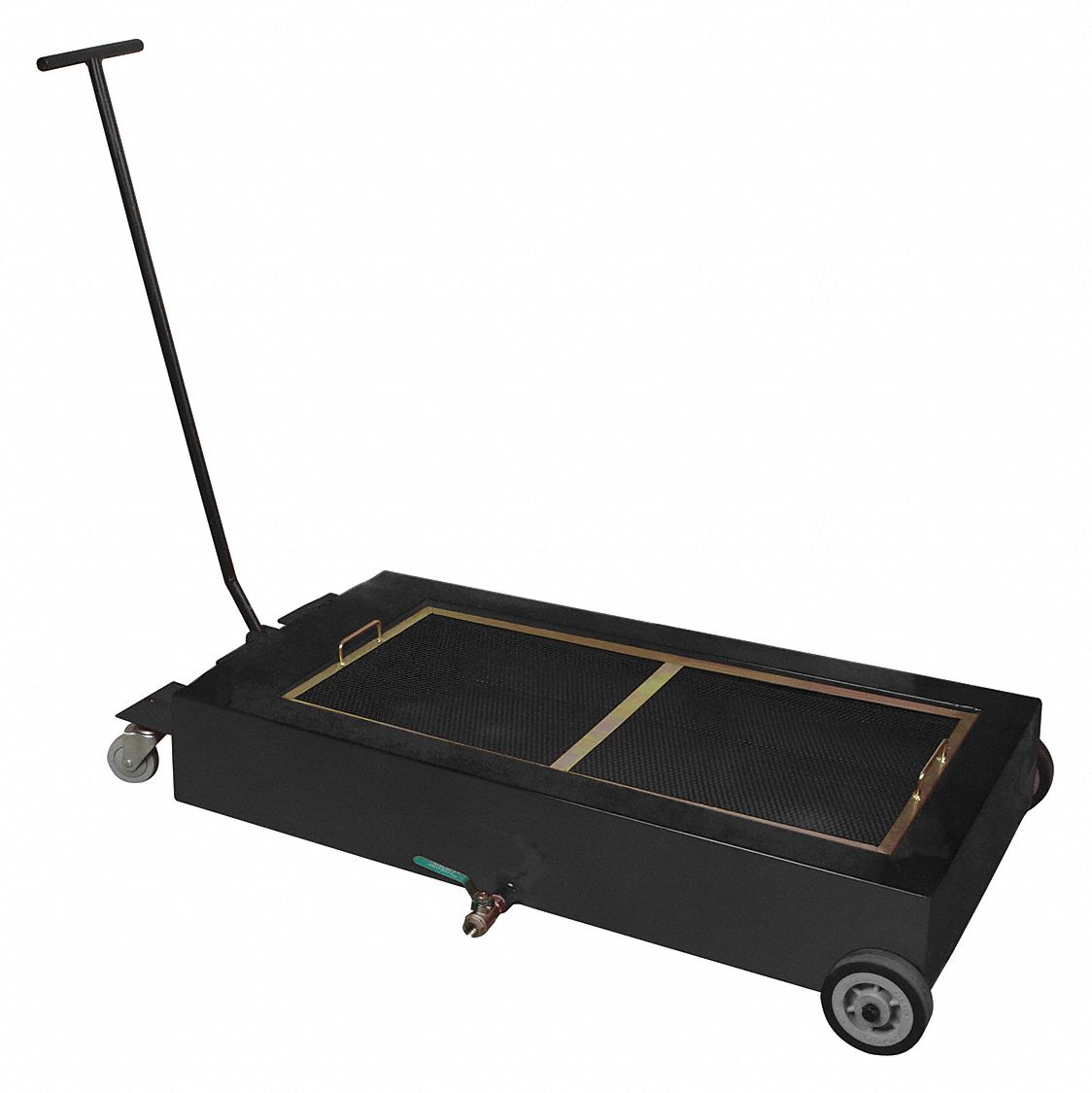 Truck Drain: Steel, 18 gal Capacity, 7 1/2 in Overall Ht, 49 in Overall Lg, 26 in Overall Wd, Black