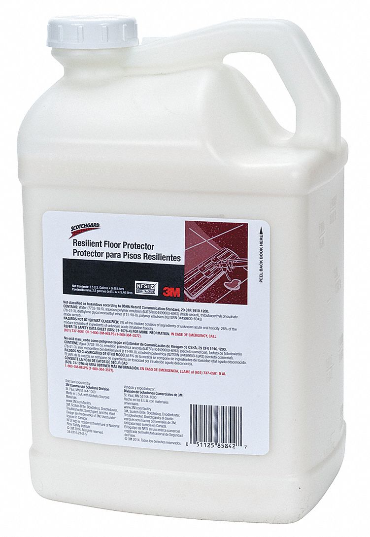 Floor Protector: Jug, 2.5 gal Container Size, Ready to Use, Liquid, 2 PK