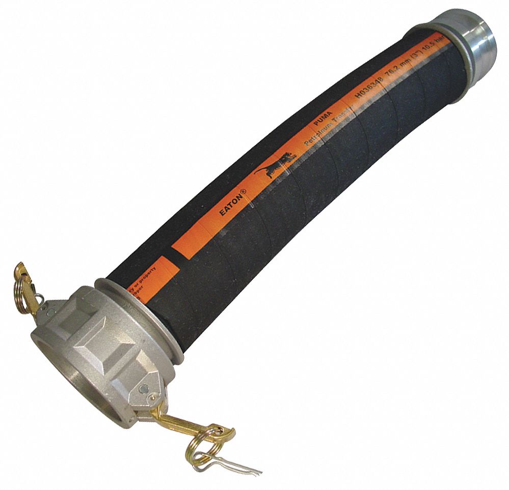 Gasoline Hose: 1 1/2 in Hose Inside Dia., 2 5/64 in Hose Outside Dia., 150 psi, 20 ft Hose Lg