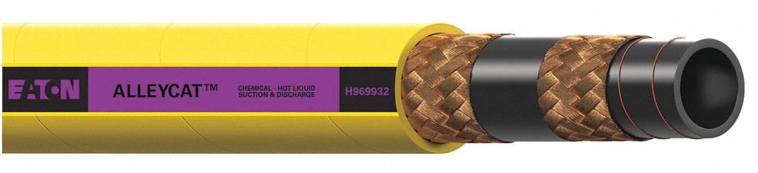 Chemical Hose: 1 1/2 in Hose Inside Dia., Yellow, 8 in Bend Radius, 150 ft Hose Lg