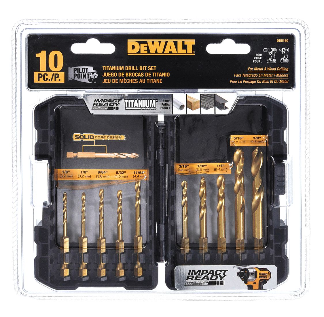 DEWALT, 1/2 in Drill Bit Size, 2 in Flute Lg, Hex Shank Drill Bit ...