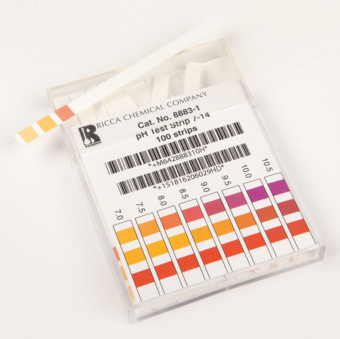 RICCA CHEMICAL pH Test Strips 100 PK Range 4.5 to 10 pH 45D965