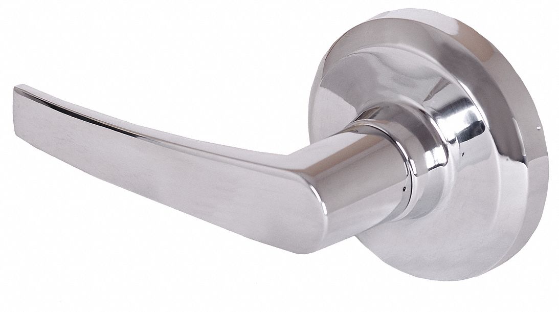 STANLEY Lever Lockset, Mechanical, Heavy Duty, Lock is Keyless, Bright