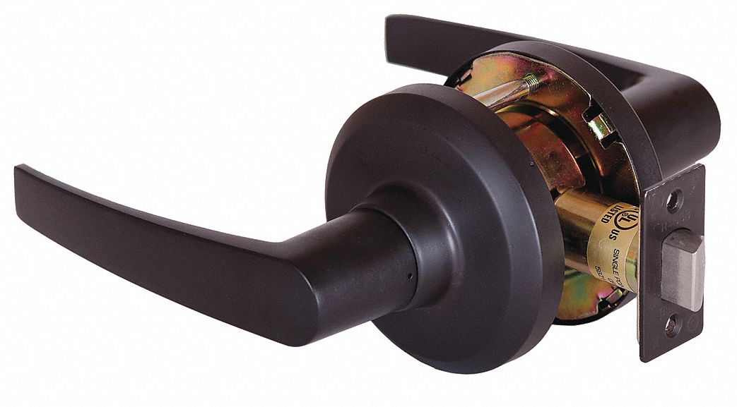 Door Lockset: Passage Lever Locksets, Bronze, ADA Compliant, SFIC