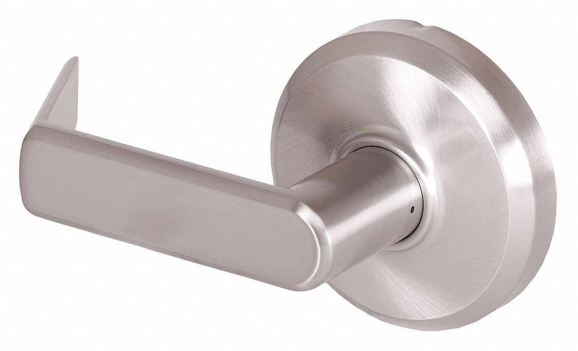 Door Lockset: Dummy Lever Locksets, Nickel, ADA Compliant, SFIC