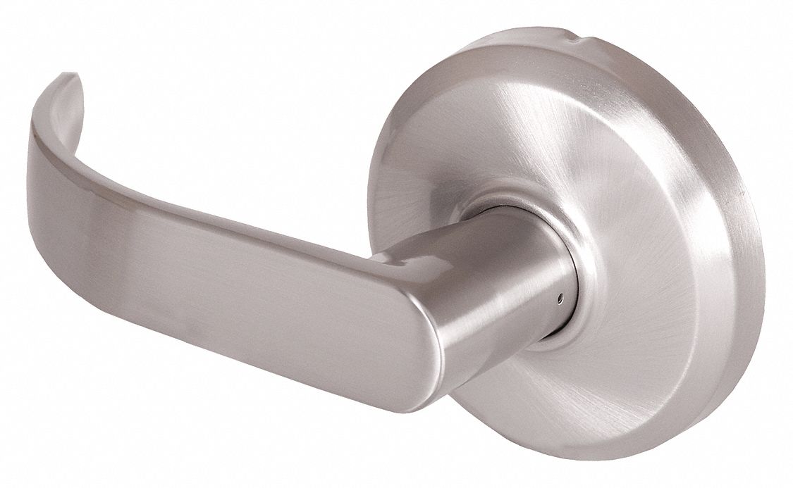 Door Lockset: Dummy Lever Locksets, Nickel, ADA Compliant, SFIC