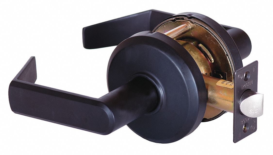 Door Lockset: Passage Lever Locksets, Bronze, ADA Compliant, SFIC