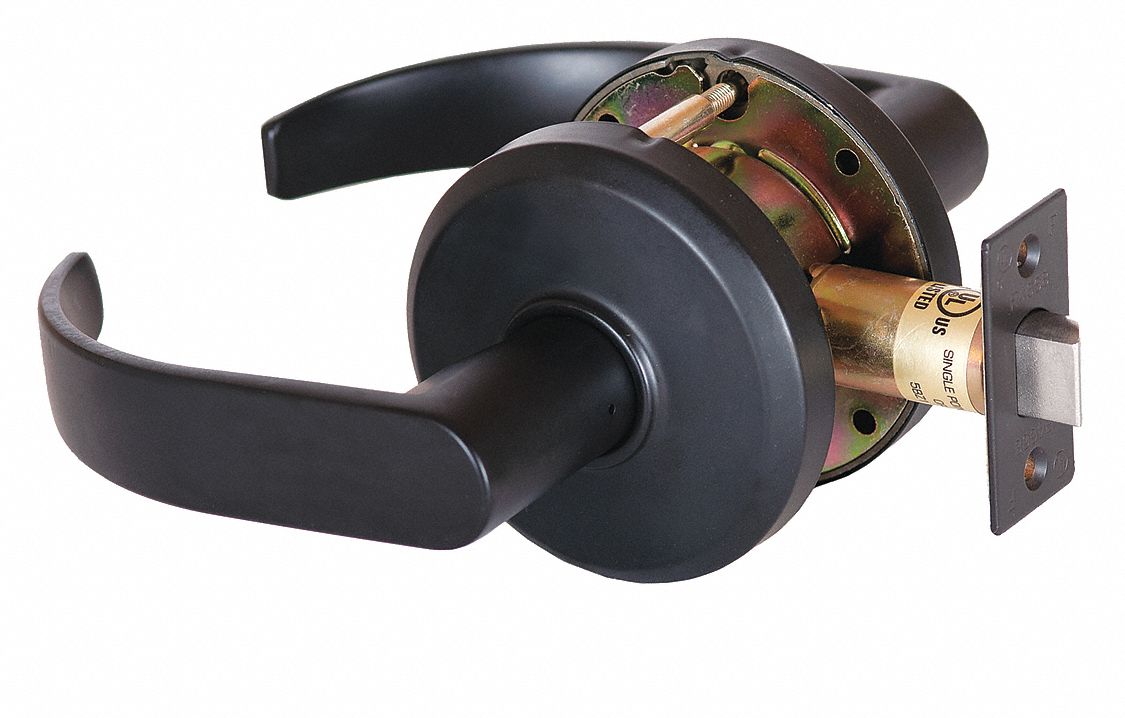 Door Lockset: Passage Lever Locksets, Bronze, ADA Compliant, SFIC