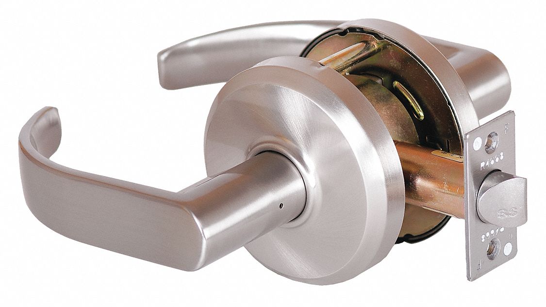 Door Lockset: Passage Lever Locksets, Nickel, ADA Compliant