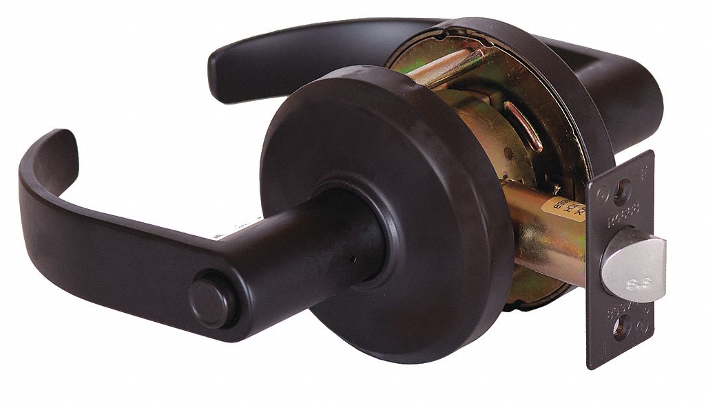 Door Lockset: Privacy Lever Locksets, Bronze, ADA Compliant