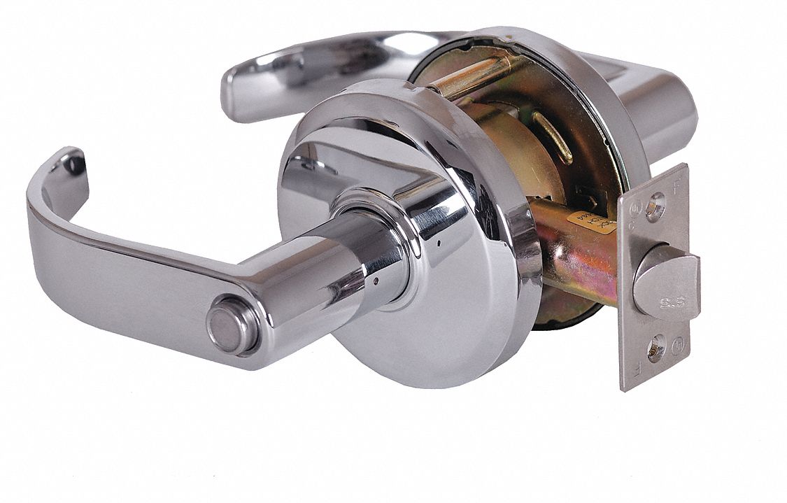 Door Lockset: Privacy Lever Locksets, Chrome, ADA Compliant, SFIC
