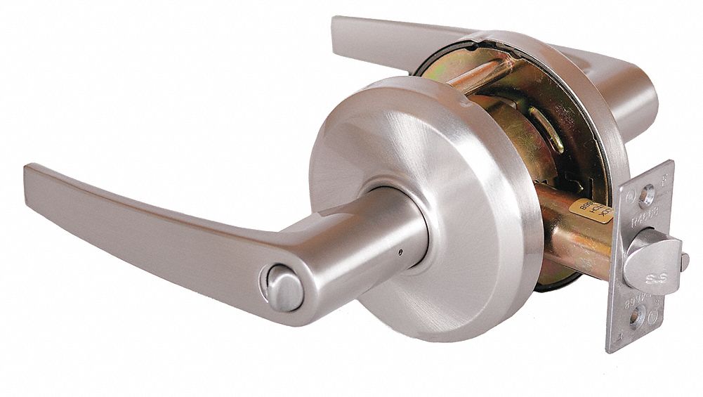 Door Lockset: Classroom Lever Locksets, Nickel, ADA Compliant, SFIC