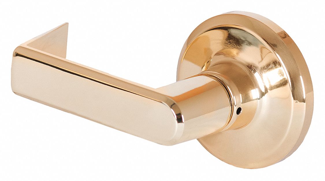 Door Lockset: Dummy Lever Locksets, Brass, ADA Compliant