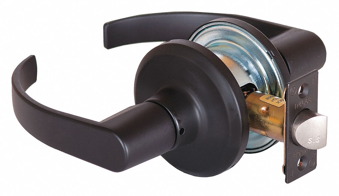 Door Lockset: Passage Lever Locksets, Bronze, ADA Compliant, SFIC