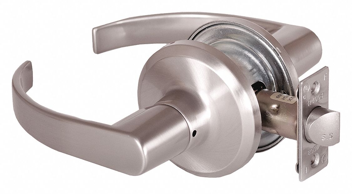 Door Lockset: Passage Lever Locksets, Nickel, ADA Compliant, SFIC