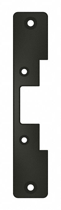 Electric Strike Faceplate: 1 1/4 in Wd, 6 7/8 in Ht, Bronze