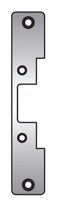 Electric Strike Faceplate: 1 1/4 in Wd, 6 7/8 in Ht