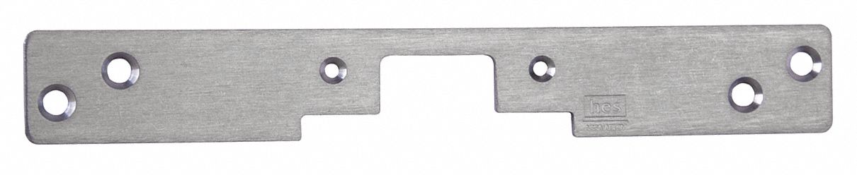 Electric Strike Faceplate: 1 3/8 in Wd, 10 in Ht