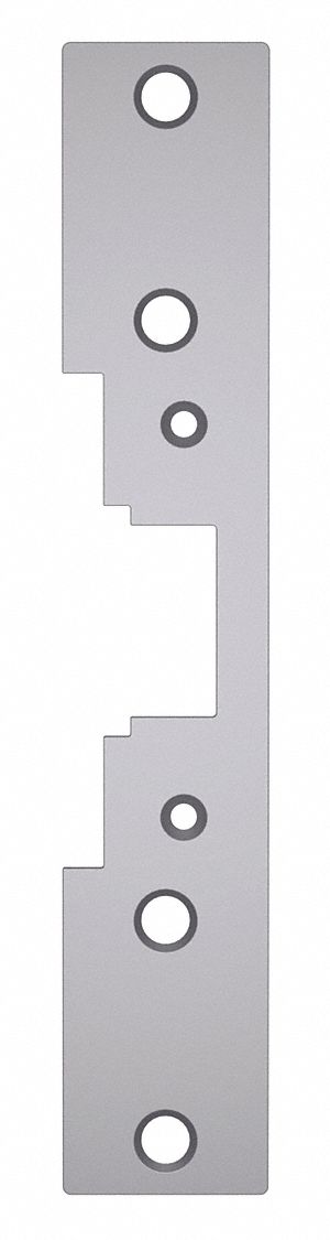 Electric Strike Faceplate: 1 7/16 in Wd, 7 15/16 in Ht