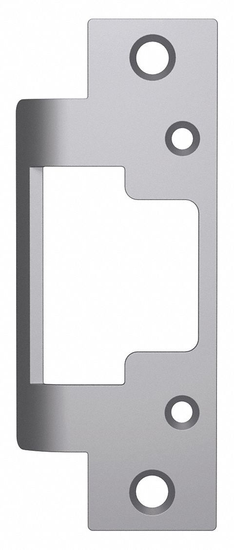 Electric Strike Faceplate: 1 1/4 in Wd, 4 7/8 in Ht