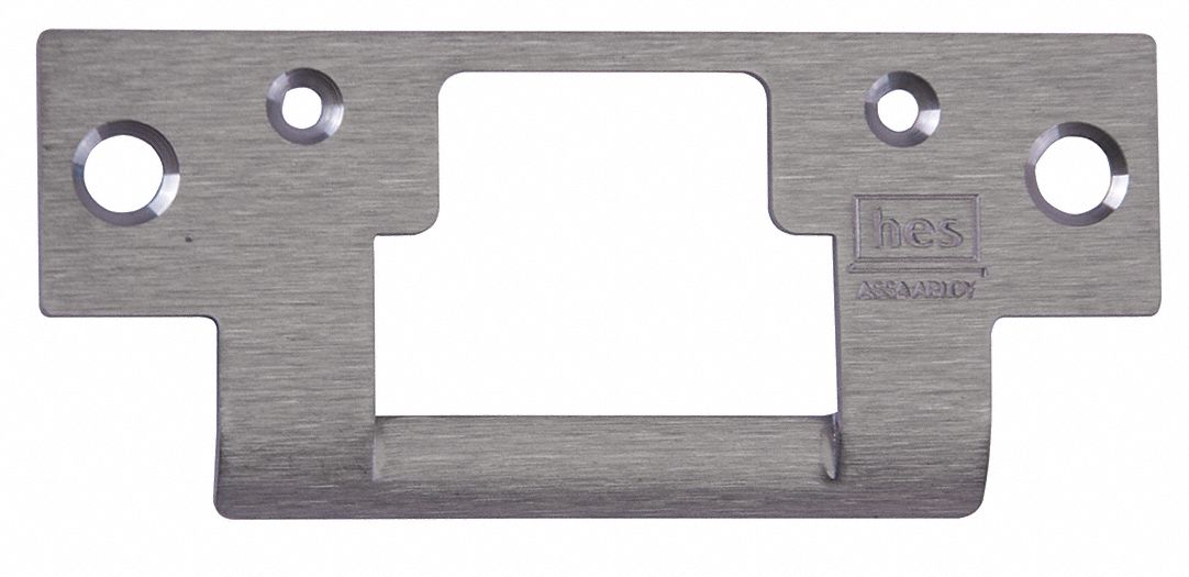 Electric Strike Faceplate: 1 1/4 in Wd, 4 7/8 in Ht