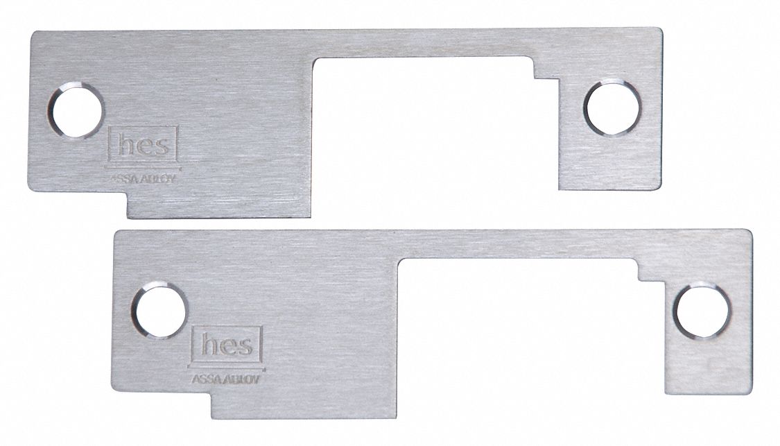 Electric Strike Faceplate: 1 1/4 in Wd, 4 7/8 in Ht
