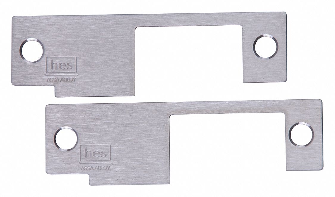 Electric Strike Faceplate: 1 1/4 in Wd, 4 7/8 in Ht