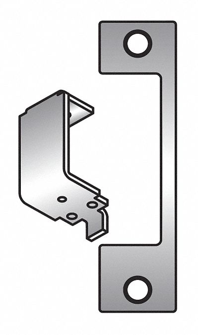 Electric Strike Faceplate: 1 1/4 in Wd, 4 7/8 in Ht