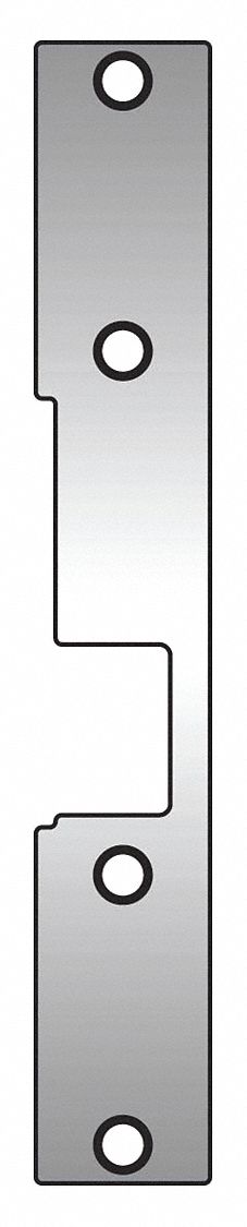 Electric Strike Faceplate: 1 3/8 in Wd, 9 in Ht