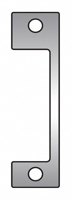 Electric Strike Faceplate: 1 1/4 in Wd, 4 7/8 in Ht
