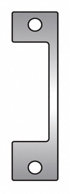 Electric Strike Faceplate: 1 1/4 in Wd, 4 7/8 in Ht