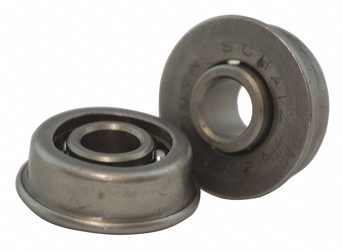 Unground Flanged Radial Ball Bearing: AF1622, 1/4 in Bore, 0.781 in Flange Dia, Open