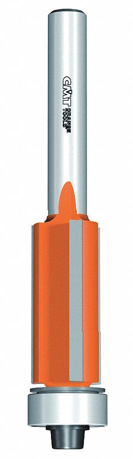 Flush Trim Profile Router Bit: Fractional Inch, Carbide Tipped, 1/2 in Cutter Dia., 3 Flutes