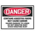 Danger: Contains Asbestos Fibers May Cause Cancer Causes Damage To Lungs Do Not Breathe Dust Avoid Creating Dust Signs