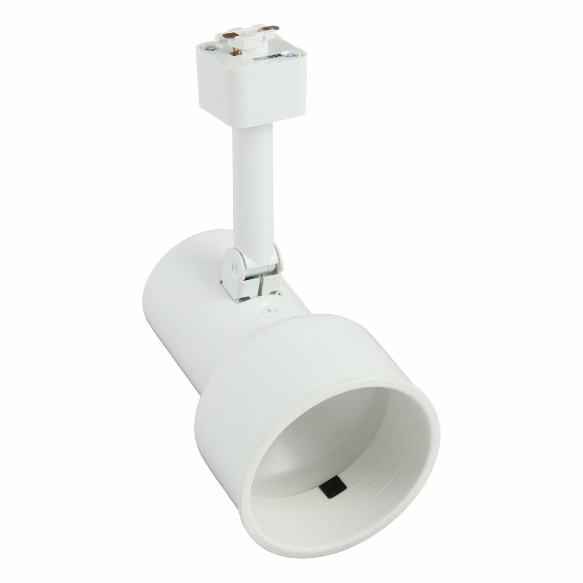 Track Lighting Head: Incandescent, Step Shape, 50 W, 3 1/2 in Dia, 5 1/8 in Lg