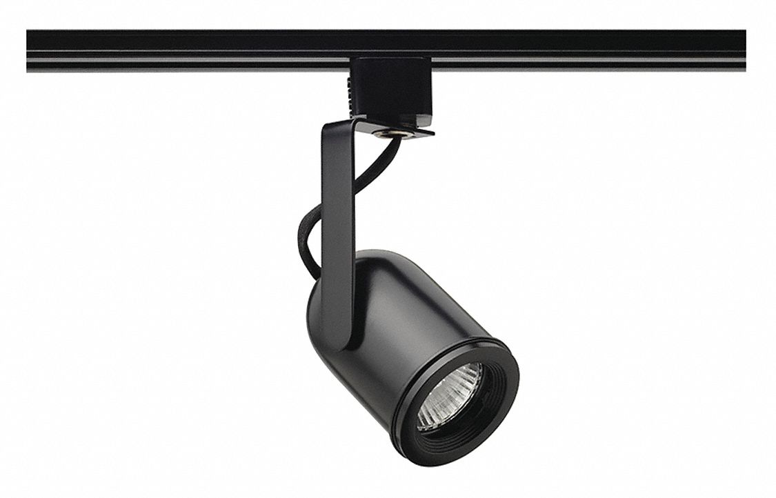 Incandescent, Black, Track Lighting Head 45DM74R712 BL Grainger