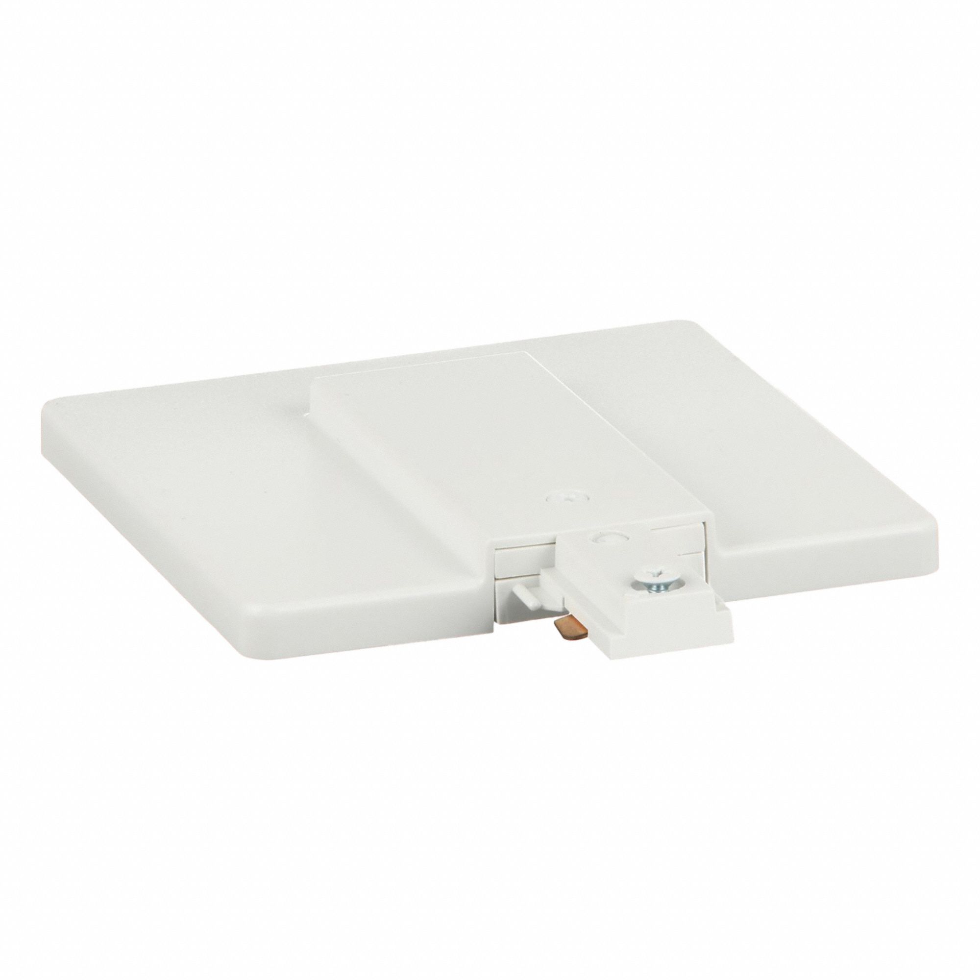 End Feed Connector and J-Box Cover: Compatible with Track J, 4 1/4 in Wd, 5/8 in Ht, White, 120V AC