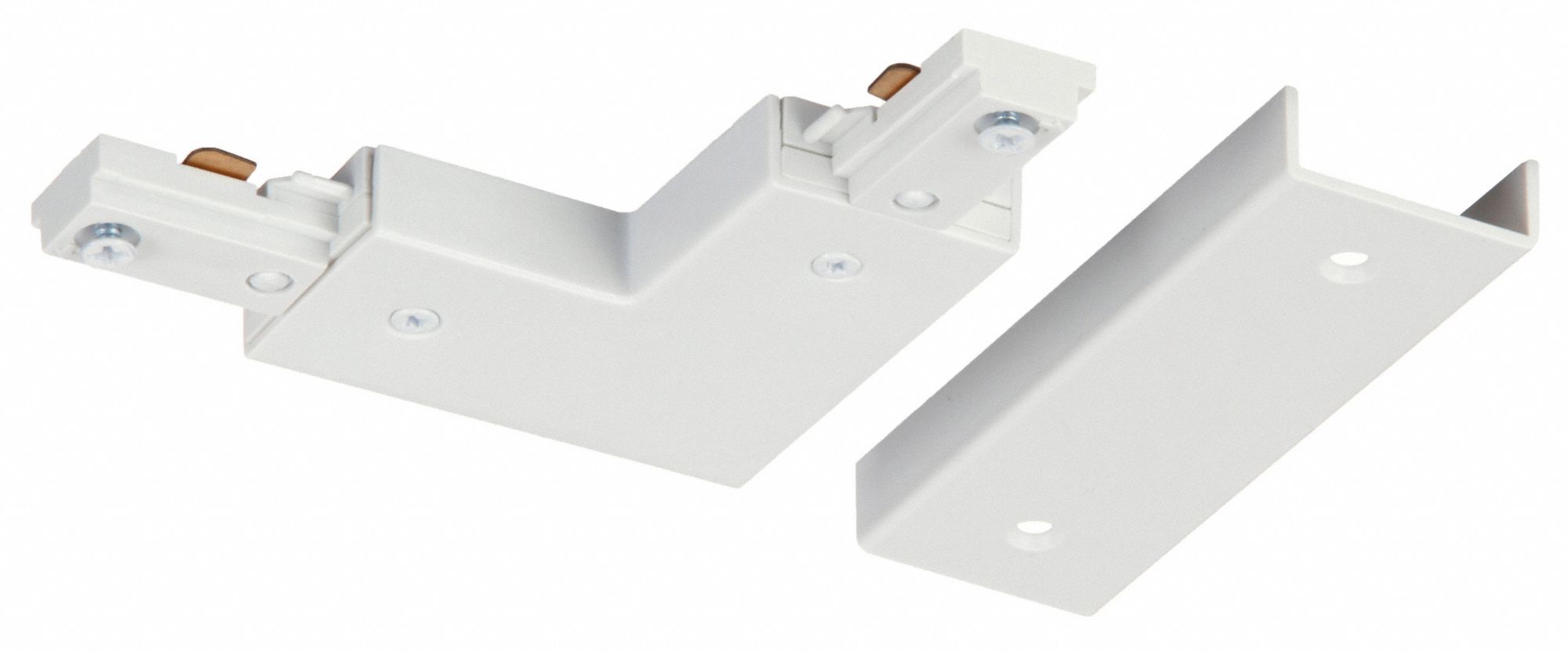 Adjustable Connector: Compatible with Track J, 2 3/4 in Wd, 5/8 in Ht, White, 20 A Max Current
