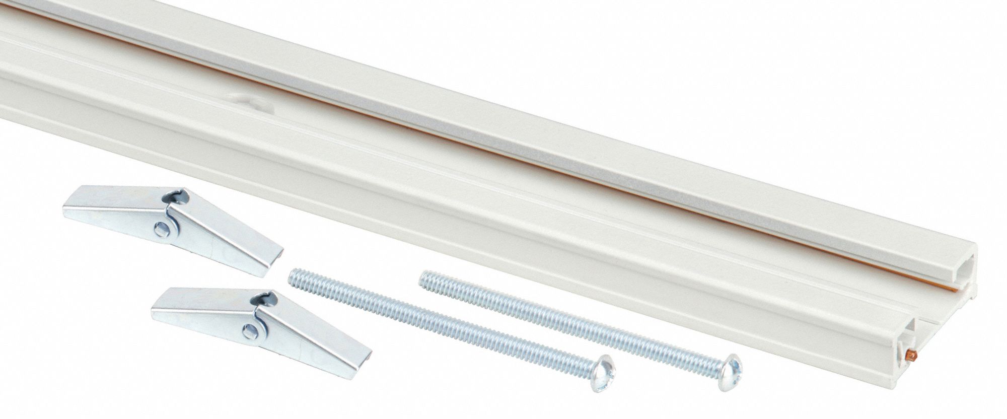 Track Section: J Track, 4 ft Lg, 1 3/8 in Wd, 1/2 in Ht, White, 20 A Max Current, 1 Circuit, 120V AC