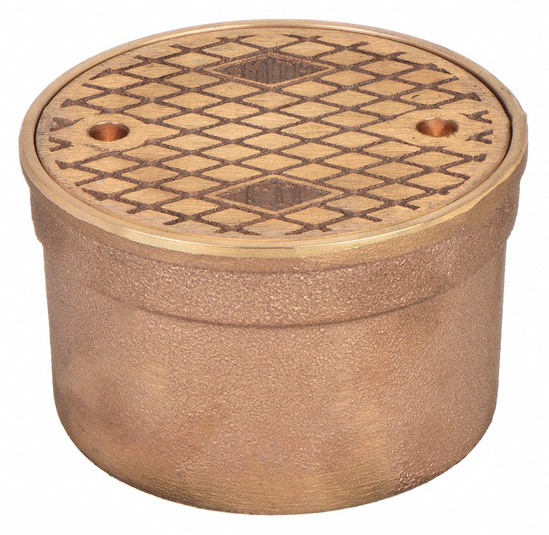 Floor Cleanout: 3 in Overall Dia, 4 3/4 in Overall Ht, Nickel Bronze, Bronze