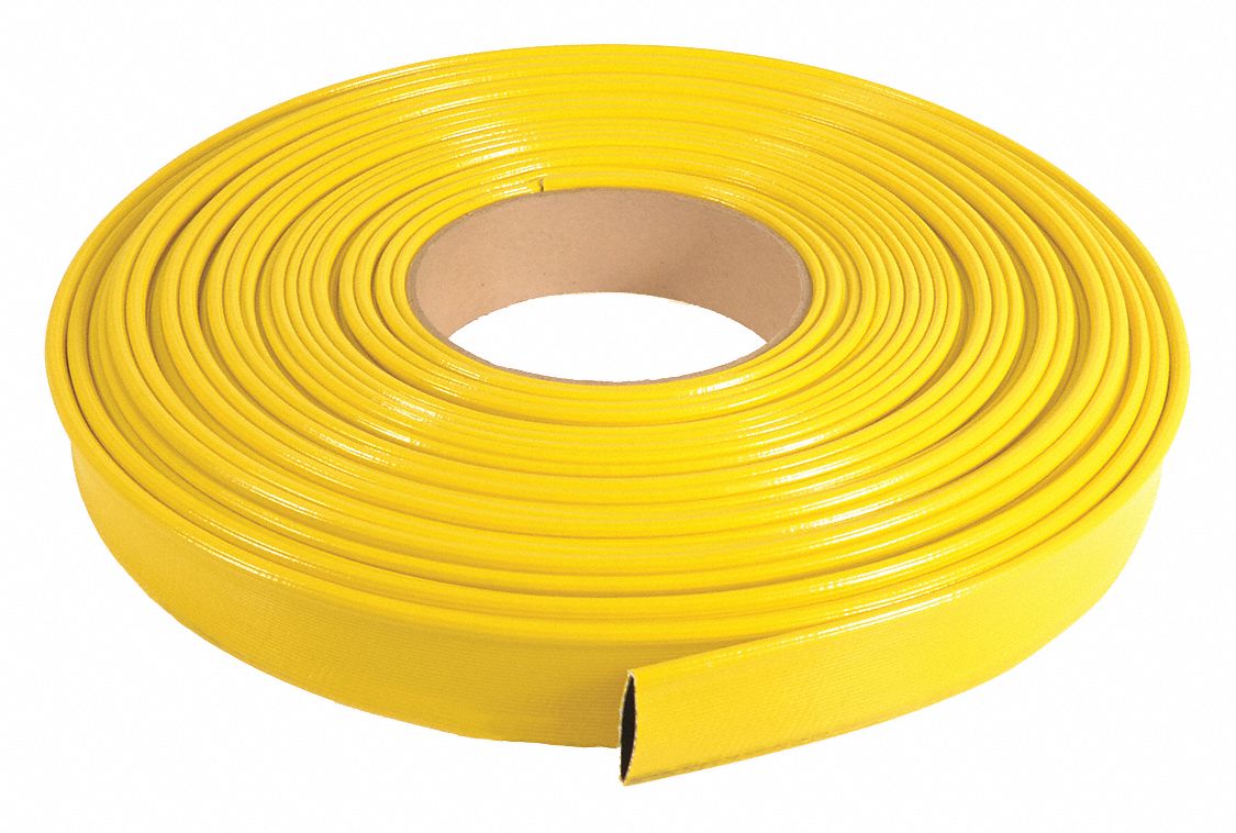 Water Discharge Hose: 1 1/2 in Hose Inside Dia., 300 ft Hose Lg, 200 psi, Yellow