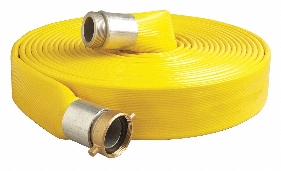 GRAINGER APPROVED Water Discharge Hose, 2 in, 50 ft, Aluminum x