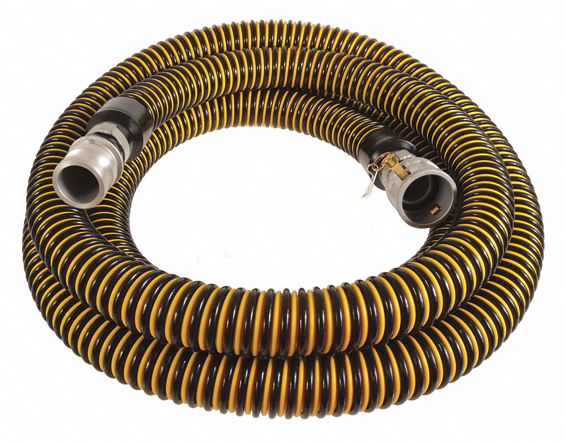 GRAINGER APPROVED Water Suction Hose, 3 in, 20 ft, Aluminum x Aluminum