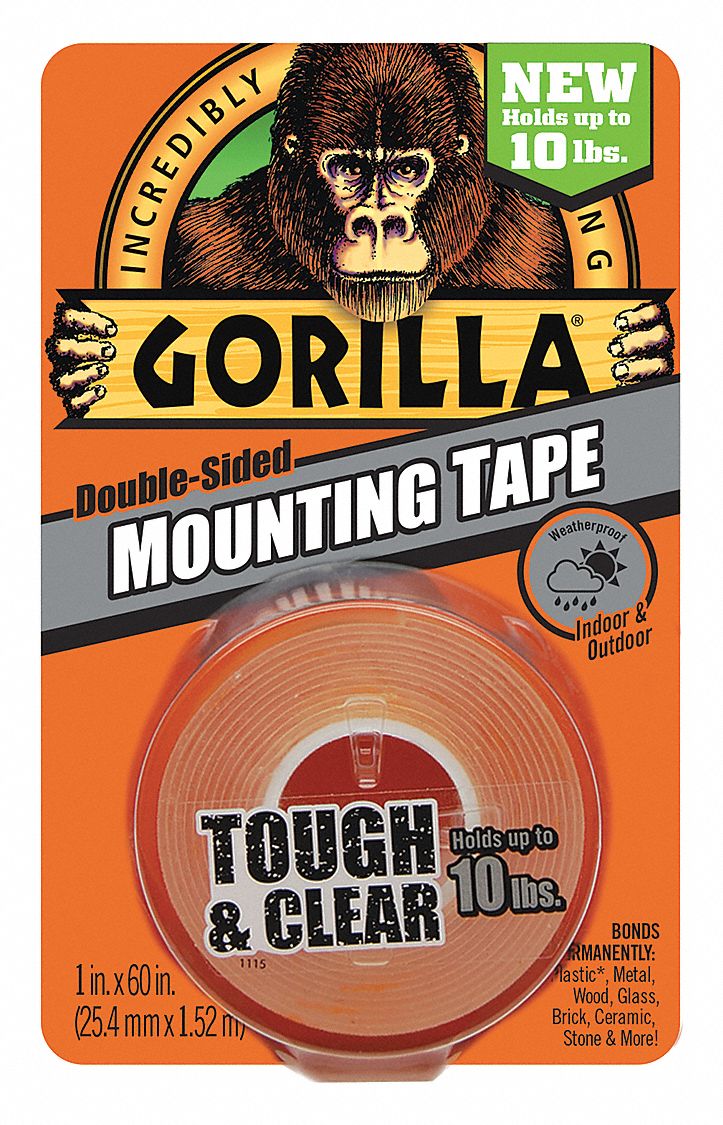 Gorilla Double Sided Foam Tape Transparent 1 In X 1 3 4 Yd 1 32 In Tape Thick Acrylic 40 To 300 F 45dv48 Grainger